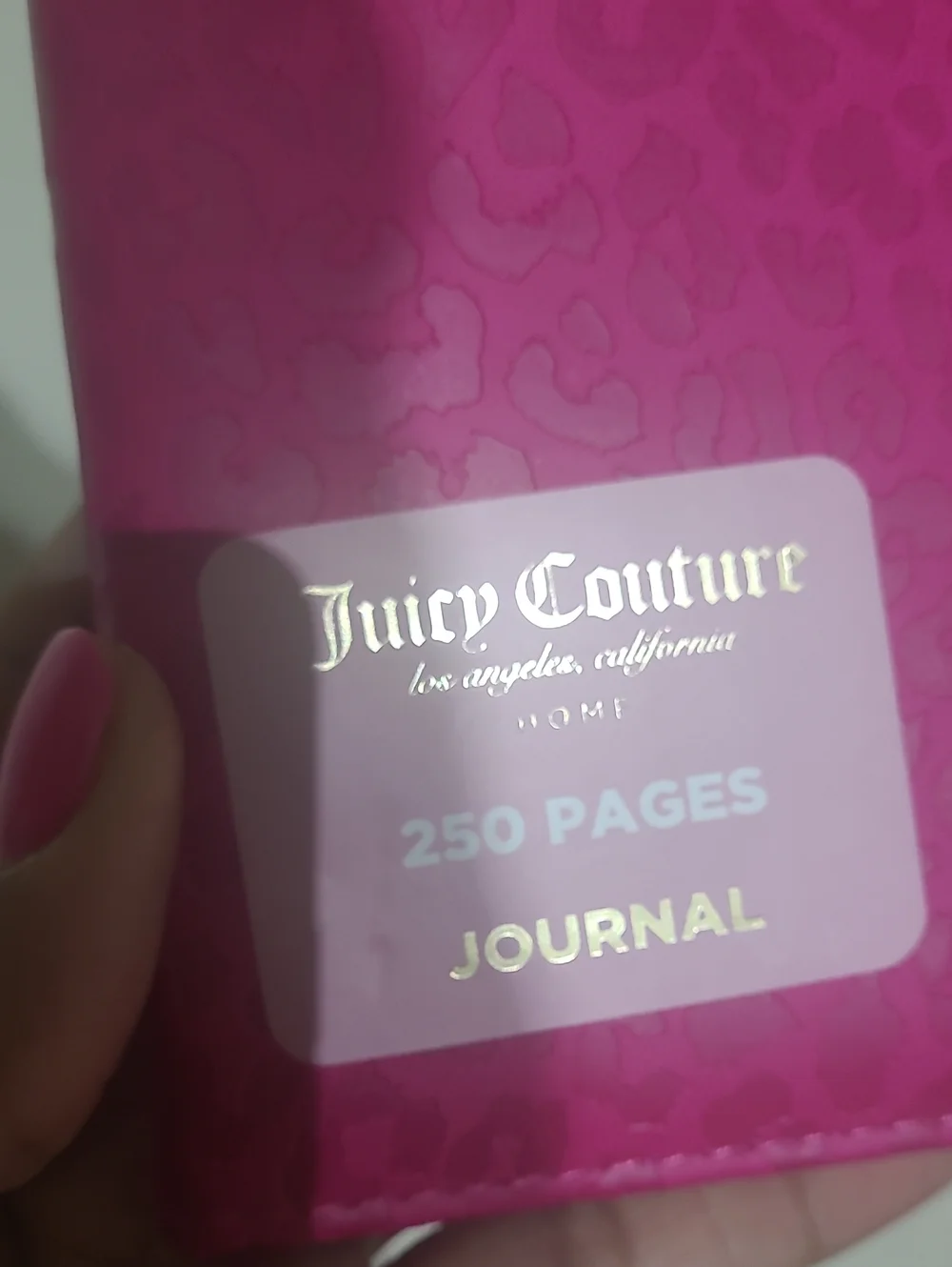 Juicy Couture Hot Pink Leopard-Embossed Journal with Gold Logo